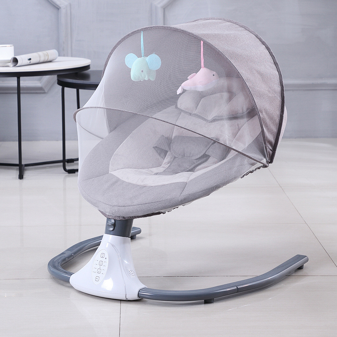 Electric Baby Bouncer Infant Bouncer Chair w/Timing Remote Control &Mosquito Net