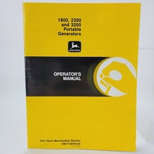 OEM John Deere Owner Operator's Manual 1800 2300 3200 Portable Generators Guide