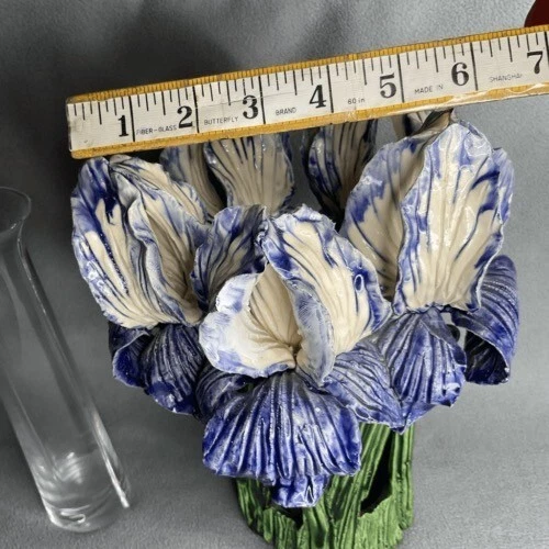 Аватар керамика ручной работы Iris надпись скульптурная керамическая ваза Majolica сад 11"T - Изображение 3 из 4