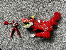 Power Rangers Dino Charge Red T-Rex Super Morpher Gun Blaster +Red Ranger figure