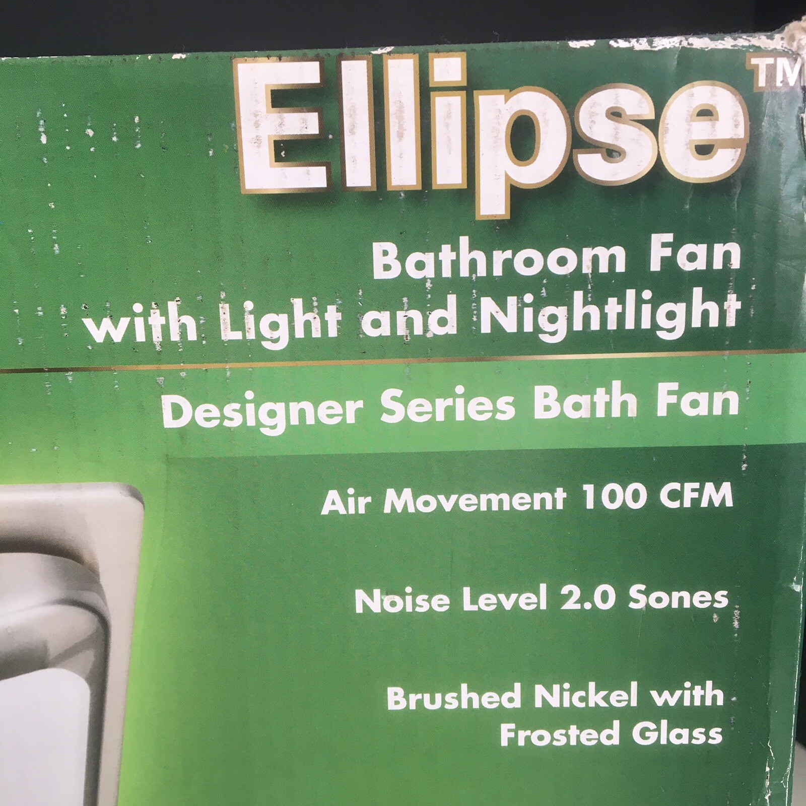 Hunter Ellipse Bathroom Fan with Light brushed Nickel with Frosted