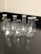 Lot Of 7 250ml Pyrex/Kimax Erlenmeyer Flasks