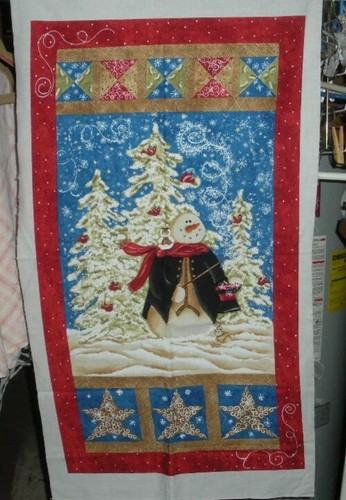 Christmas Snowman Fabric Panel Troy Corp Riverwoods Collection Winter Magic