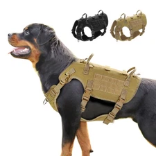 Tactical Dog Harness with Handle No-pull Large Military Training Molle Vest