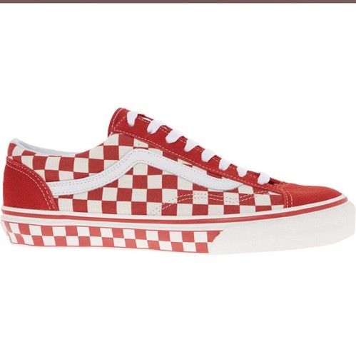 vans primary check old skool red and white