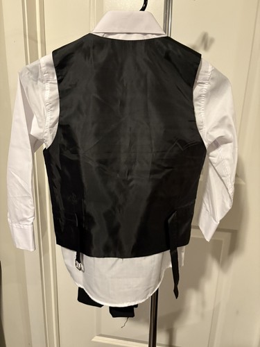 Kids World Of USA Black 4 pc Suit Blazer/White Long Sleeve/Vest/Pants 8 NWT’S - Picture 7 of 15