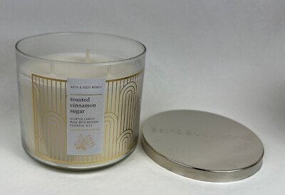Bath & Body Works White Barn Toasted Cinnamon Sugar 3 Wick Large