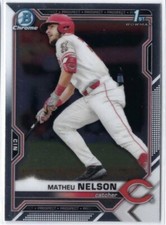 Matheu Nelson - 2021 1st Bowman Chrome Draft Rookie Card RC CINCINNATI REDS STAR