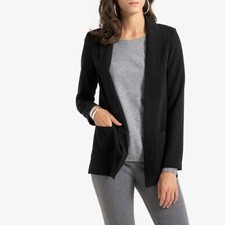 La Redoute Anne Weyburn Longline Blazer Size 12 Draping Crêpe Jacket Rrp £58