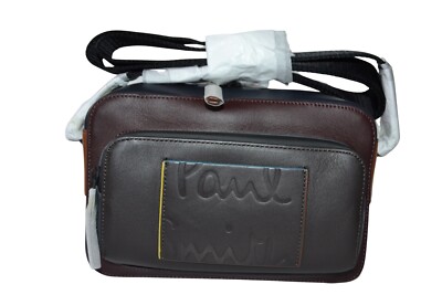 Paul Smith Hauptlinie Block Farbig Leder Cross Body Tasche Herren Brandneu