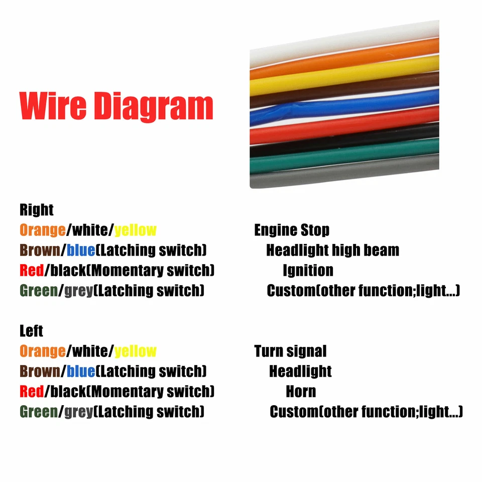 CNC 22mm 7/8"Bar Motorcycle Handlebar Switch Control Horn Turn Signal Start Kill - Image 4 of 4