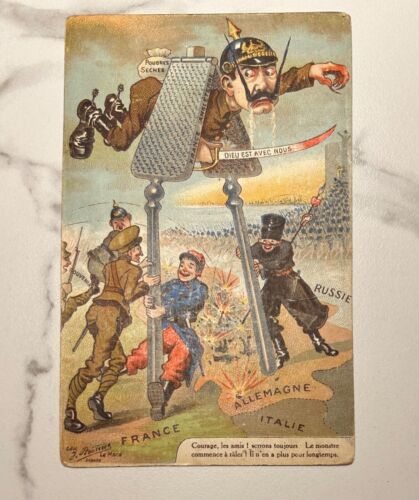 ansichtskarte anti kaiser Wilhelm II propaganda pickelhaube devil - Zdjęcie 1 z 2