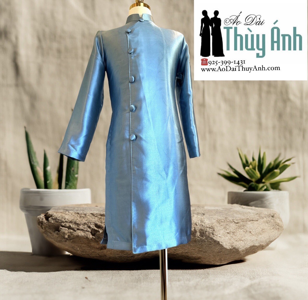Blue Ao Dai Nam, Ao Dai Chu Re, Vietnamese Traditional Ao Dai for Men G44 |  eBay