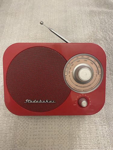 Studebaker Red Retro Classic Portable AM/FM Radio with Aux Tested | eBay