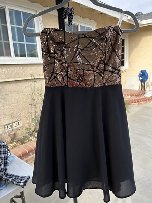 Windsor Strapless Sequin Black Dress