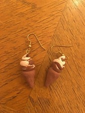 Handmade ice cream cone earrings