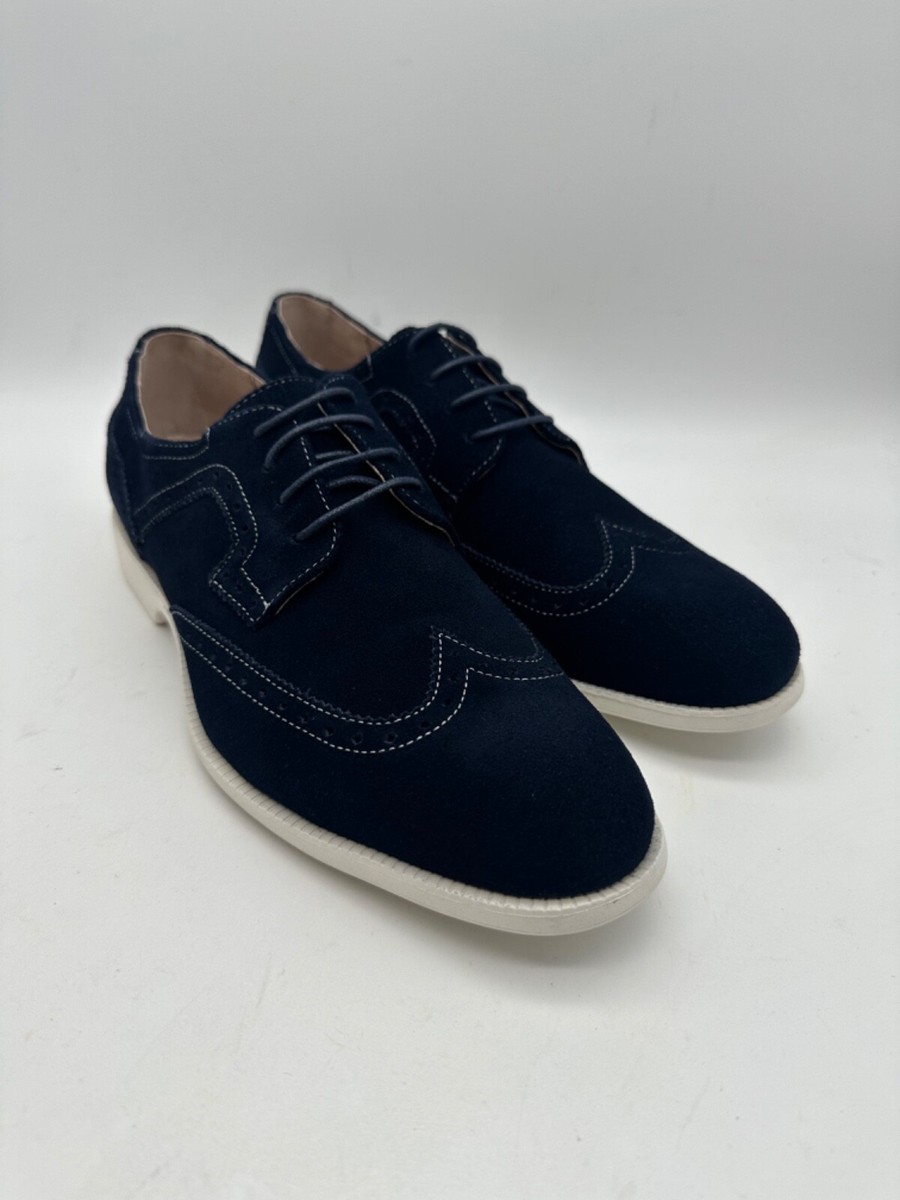 BRAND NEW Stacy Adams Westport Navy Suede Wingtip 25015-410  display picture 2