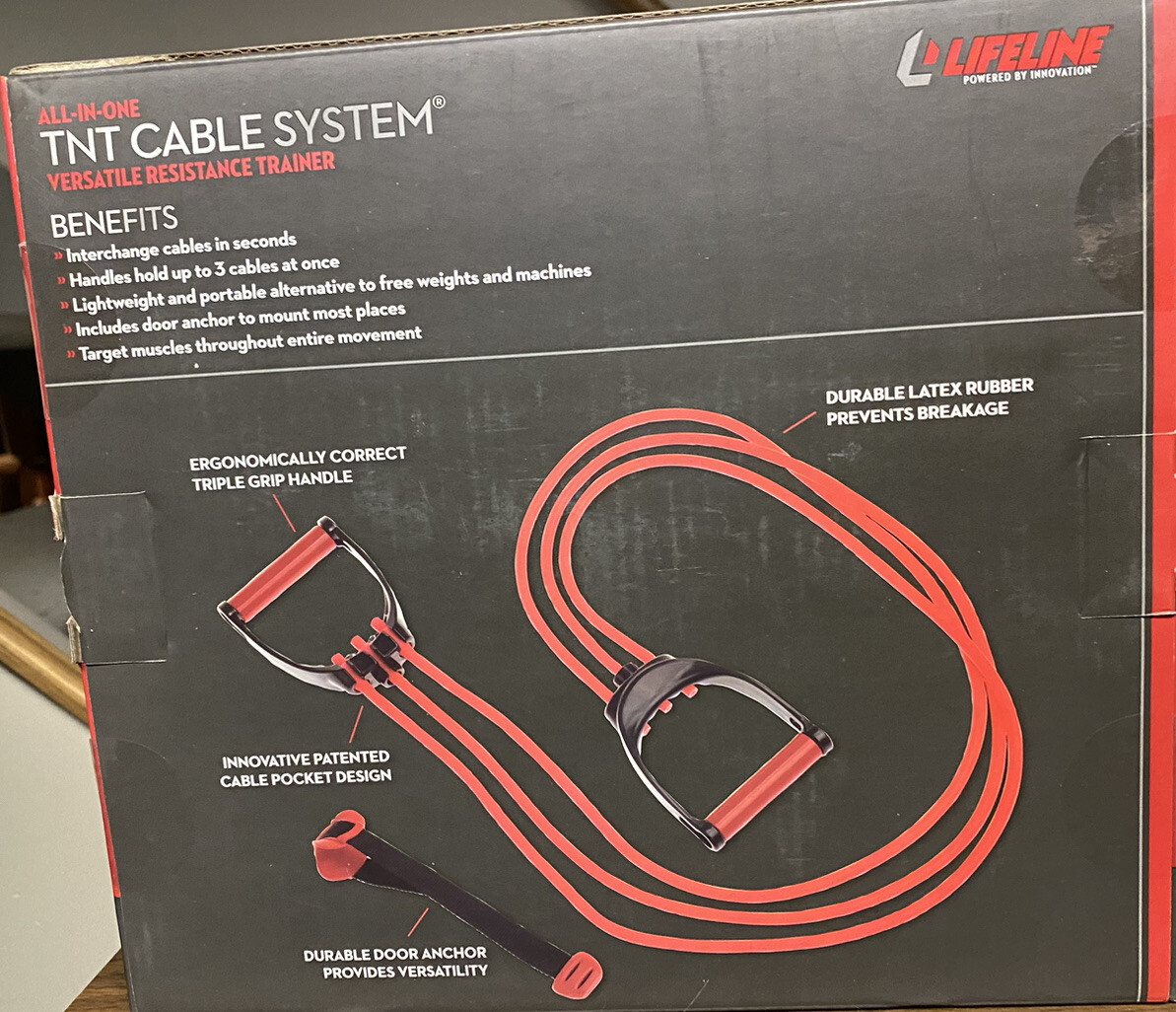 Lifeline USA TNT Cable System - Versatile Resistance Trainer Bands - Red - NEW
