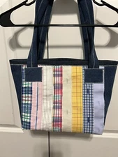 Tote Sholder Hand Bag Homemade From Recycled  Jeans Fabrics New