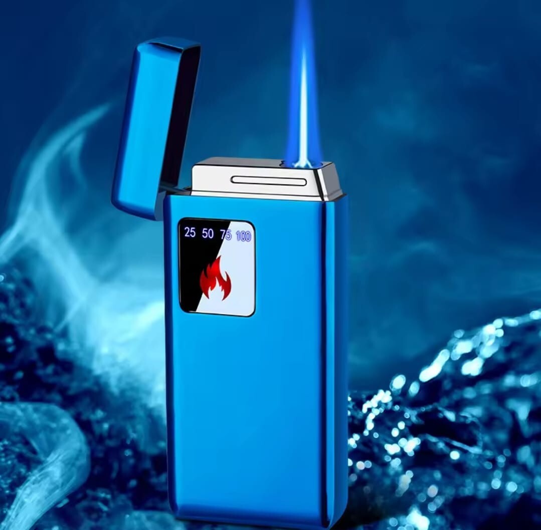 Unique Blue Jet Torch Windproof Digital Display Touch Cigare
