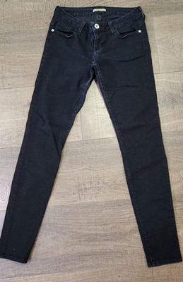 GUESS Women's Black Dark Wash Skinny Jeans Slim Fit Stretch 5-Pocket Button