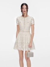 Self-Portrait Doll collar drill Flower Lace Hollowed-out Dresses Belt