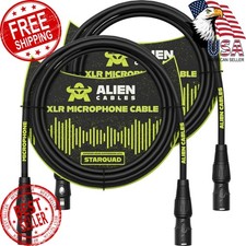Alien Cables 6 Foot XLR Microphone Cables, Quantity 2, Black