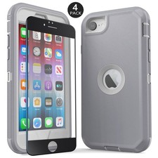 Gray For iPhone SE 3rd Gen 2022 2nd 2020 Case Shockproof Cover Screen Protector