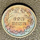 1900 Philadelphia 10C Barber Dime 90% Silver Coin Toned