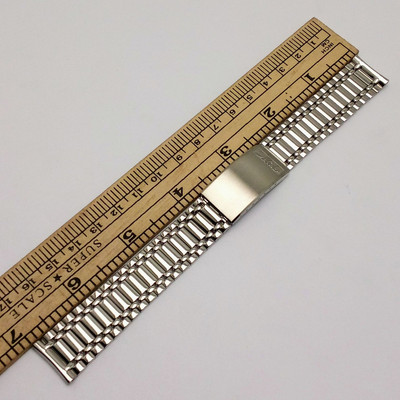 18 mm Mido STL Stelux Rail Road Stainless Steel Watch Bracelet