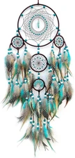 Large Dream Catchers,Boho Handmade Woven Turquoise Dream Catcher Wall Hanging...