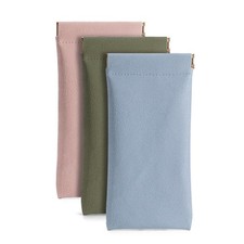 Ldirect 3 Pack Leather Eyeglasses Cases PU Soft One Size, Pink Blue Green