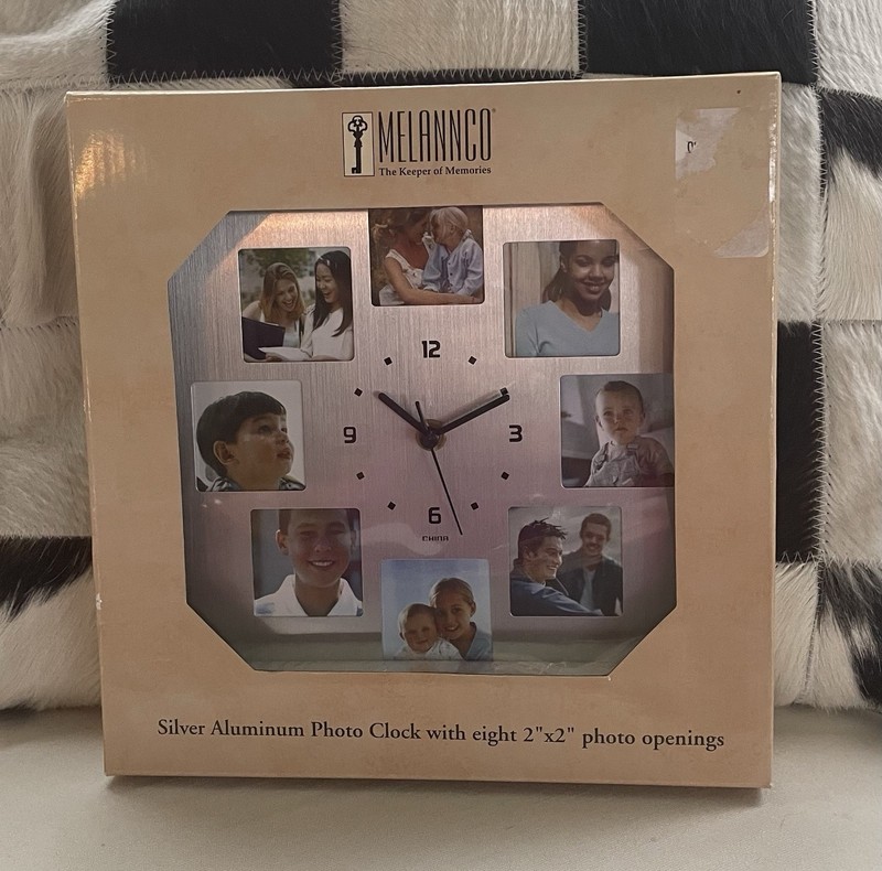 Melannco NWT Silver Aluminum Photo Clock