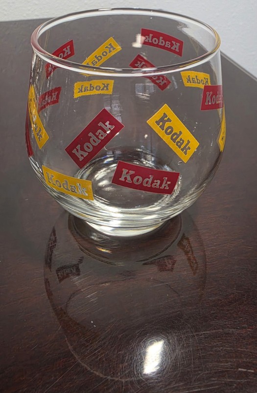 NOS Vintage Kodak Advertising Glasses Set of 6 New Old Stock Red Yellow Logo...