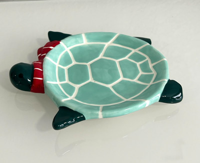 Turtle Shaped Ceramic Dish trinket Tray/Jewlery Holder/Soap Dish or Tidbit Dish.