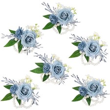 6 PCS Wrist Corsages for Wedding, Girl/Mother Bride Bridesmaids Corsages Wris...