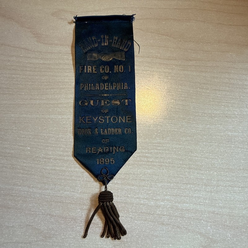Hand In Hand Fire Co Philadelphia 1895 Parade Ribbon