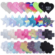 28 Pairs Women Nipple Pasties Rave Pasties Nipple Covers Glitter Disposable S...