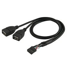 USB 2.0 Front Panel Header 9/10Pin 1 Male to 2 USB 2.0 Female Y Splitter Main