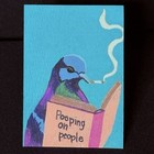 ACEO, 2.5”x3.5” Painting on Paper, Illustration Art, Blue Background, Unframed — photo 2