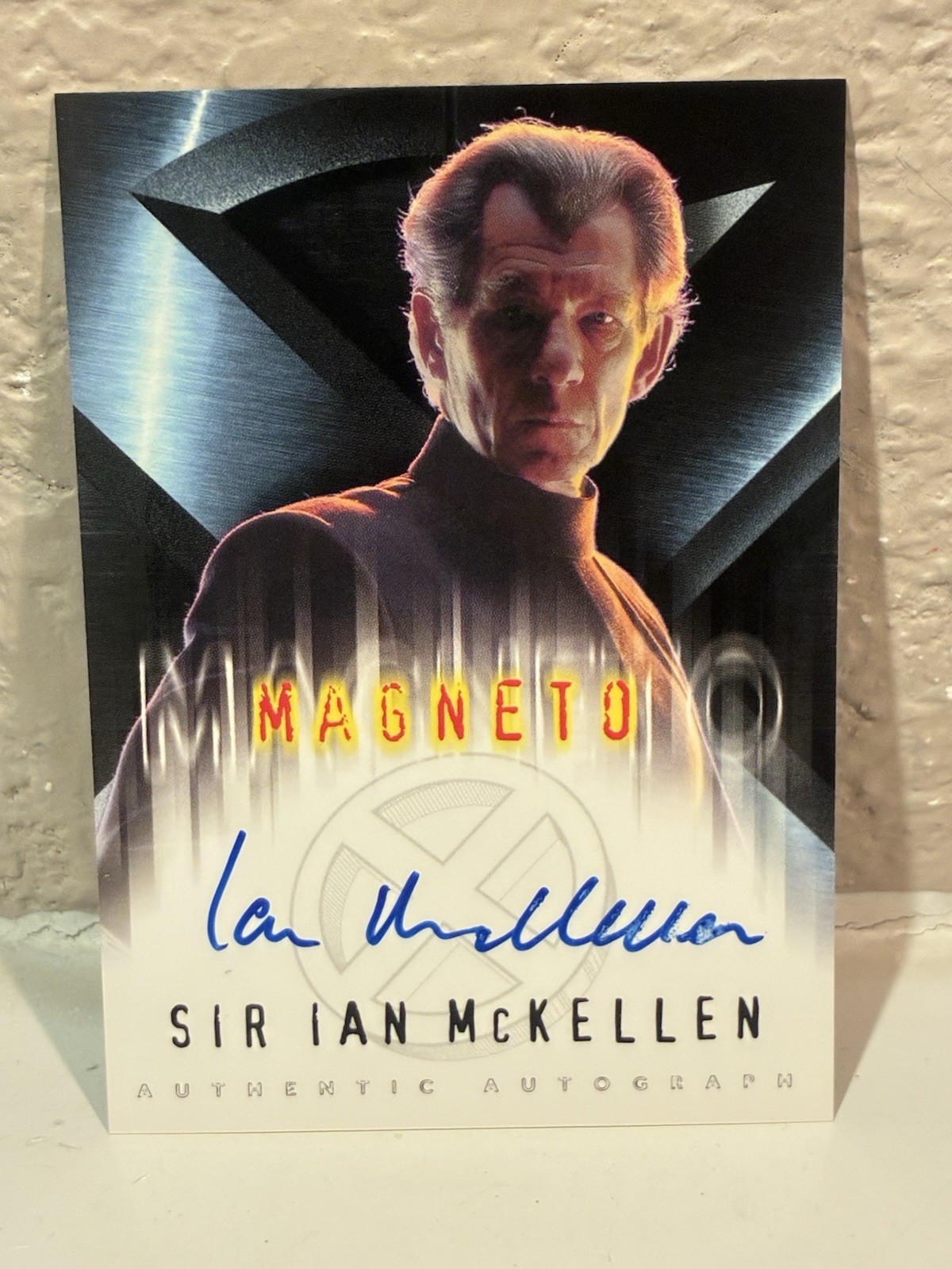 Sir Ian McKellen as Magneto Marvel 2000 Topps X-Men The Movie Autograph trading card — raw and PSA graded price guide