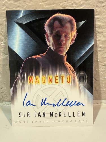 Sir Ian McKellen as Magneto Marvel 2000 Topps X-Men The Movie Autograph card