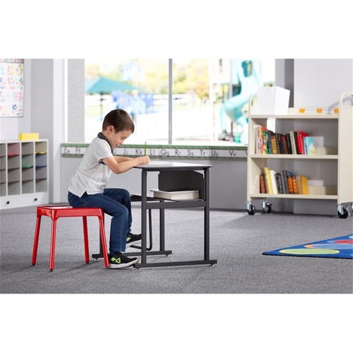 Safco Steel Guest Stool in Glossy Blue - 15.5"W x 15.5"H - Picture 7 of 7