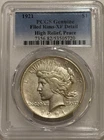 1921 Peace Silver Dollar PCGS XF Details Key Date Peace