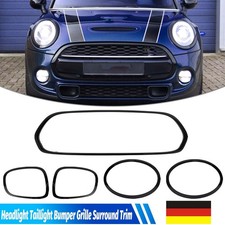 Zierrahmen Kühlergrill Scheinwerfer für Mini F55 F56 F57 2014-2021 Schwarz Glanz