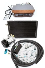 AC Air Conditioning Kit Plain Compressor 12x20 Condenser Hoses Wood Grain A/C