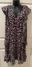 Michael Kors Woman’s Navy Pink Floral Sleeveless Dress Size 0X