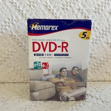 MEMOREX DVD-R 5 Pack Recordable Blank Discs 120Min/4.7GB 2004