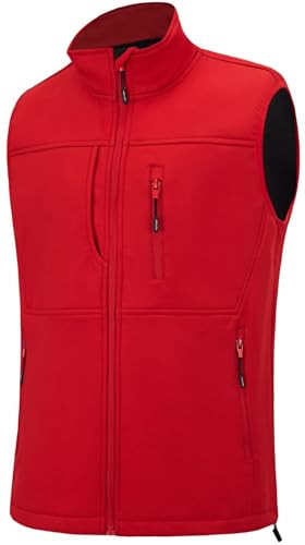 Mens Winter Vests Outerwear Fleece Lined Puffer Vest Warm Casual Large Red/02 - Bild 1 von 6