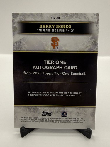 2025 Topps Tier One - Tier One Autograph Barry Bonds Blue Foil /10 #T1A-BB (AU) - Bild 5 von 9